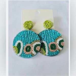 Bloom Luxe Beaded Earrings- Blue